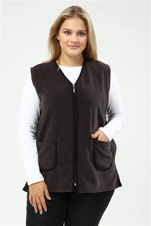 Kardelen Butik Ümraniye Kadın Gri Polar Yelek