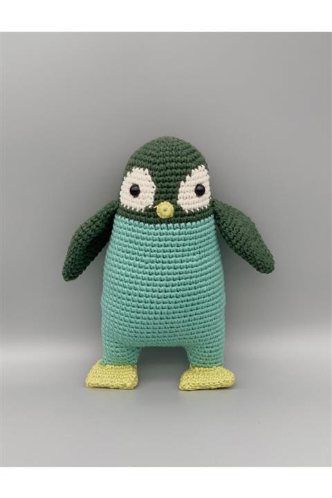 2StoriesBabyKids Penguen Pıngu El Yapımı Amigurumi Uyku Arkadaşı Mint
