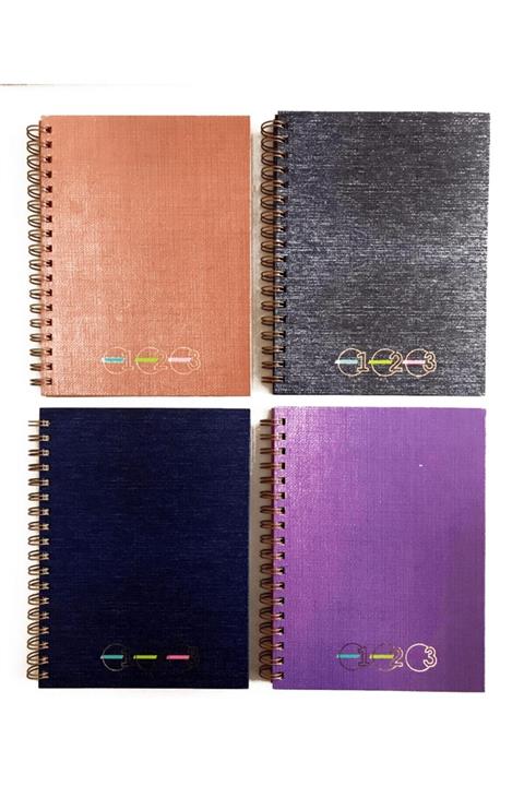 Keskin Colors Keskin Color 40 Çizgili + 30 Kareli + 30 Noktalı 100 Yaprak Spiralli Sert Kapak Ayraçlı Defter