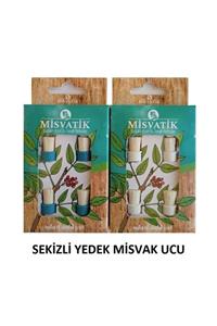 MİSVATİK Mavi + Beyaz Sekizli Yedek Misvak Diş Fırçası Ucu