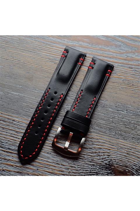 Ventum Craft 18 mm Siyah Vintage Model El Yapımı Deri Kordon