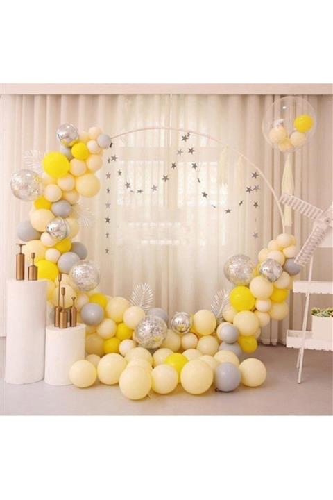 eğlencemarketi Sarı Makaron Zincir Balon Seti