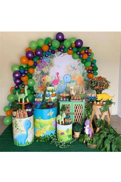 HTS STORE Dinazor Temalı Balon Zincir Set 60 Adet