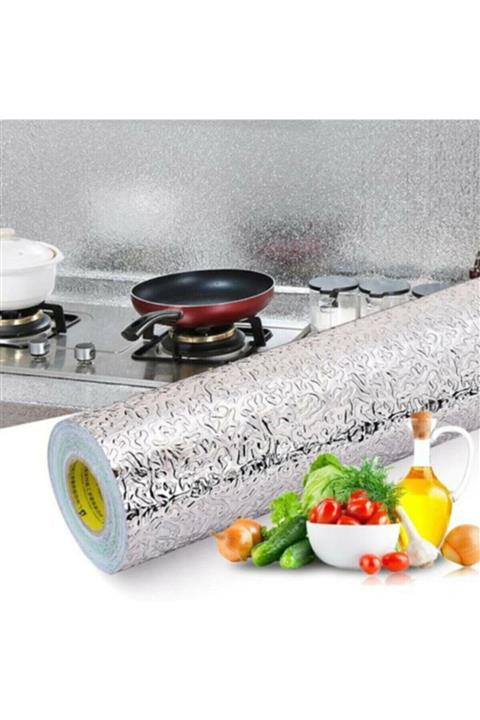 Kyrotech 5 Metre Yapışkanlı Silinebilir Mutfak Tezgah Üstü Folyo Gümüş