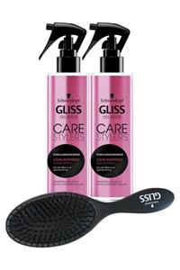 Gliss Schwarzkopf Glıss Care Sytlers Canlandırıcı Saç Bakım Spreyi X 2 Adet + Saç Fırçası