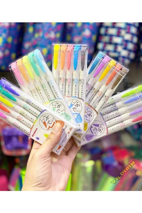 Zebra Mildliner Brush Pen Fırça Uçlu Kalem 25'li Set