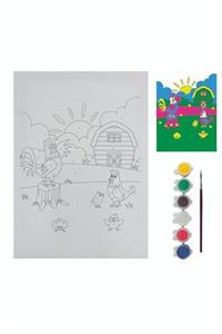 Ümraniye Hobi Sanat Sayılar Ile Tuval Boyama Bts6 Boyama Tuval Sayılı Set 25x35 Horoz Çiftlik