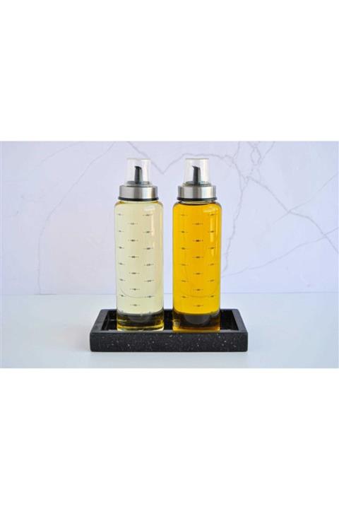 KYRDESIGN Siyah Mermer Yağdanlık Altlığı & Sunumluk Tepsi