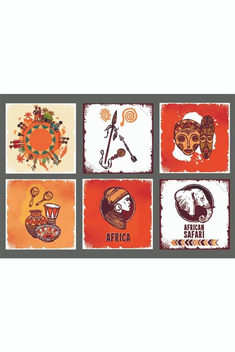 Hayal Poster Afrika Bardak Altlığı Set