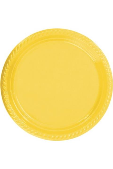 OZCMAX Sarı Renk Plastik Tabak 22cm 25li-