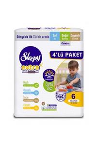 Sleepy Extra Günlük Aktivite Bebek Bezi 4lü Jumbo 6 Beden 15-25 Kg 64 Adet