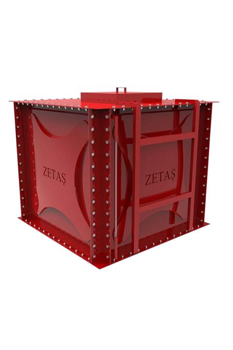 zetaş Sıvı Membran Kaplı Modüler Su Deposu Kırmızı 1.250 Lt