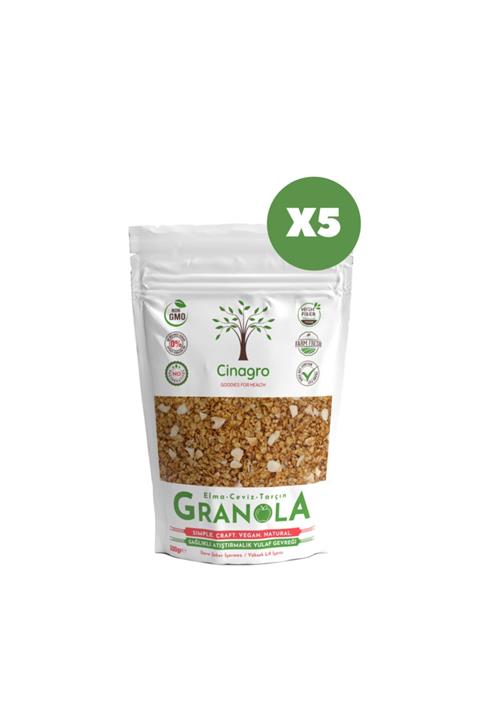 Cinagro Goodies Granola Elma Tarçın Ceviz 5'li Set