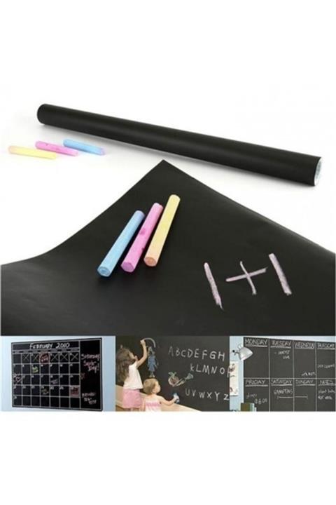 EvimShopping Büyük Boy Yapışkanlı Kara Tahta Sticker Blackboard