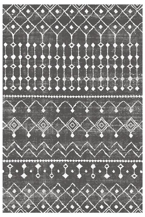 EVİMOD Rio Grey Iskandinav Yıkanabilir Kaymaz Taban Dekoratif Halı Kilim 86202