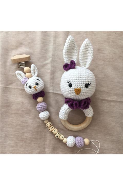 USTAHOBİEVİ Amigurumi Mor Tavşan Seti