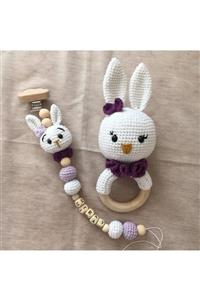 USTAHOBİEVİ Amigurumi Mor Tavşan Seti