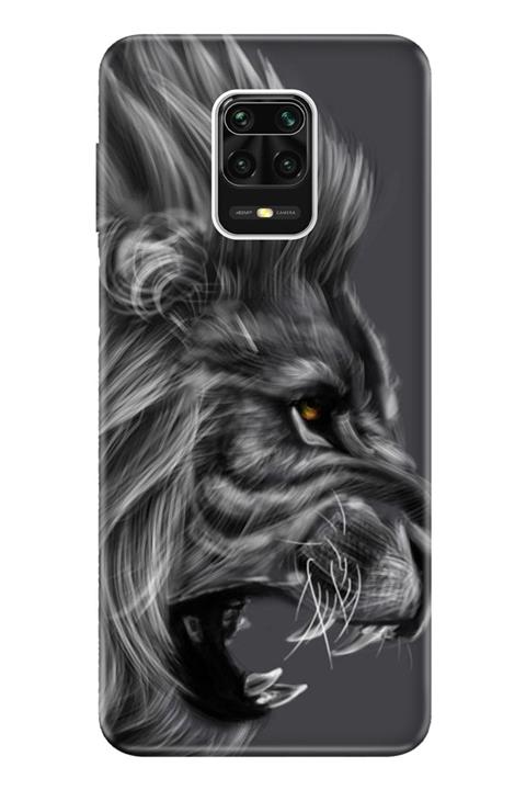 Cekuonline Xiaomi Redmi Note 9s - Note 9 Pro Tıpalı Kamera Korumalı Kılıf - Kara Aslan