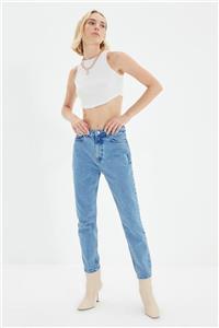 TRENDYOLMİLLA Açık Mavi Yüksek Bel Mom Jeans TWOAW22JE0364