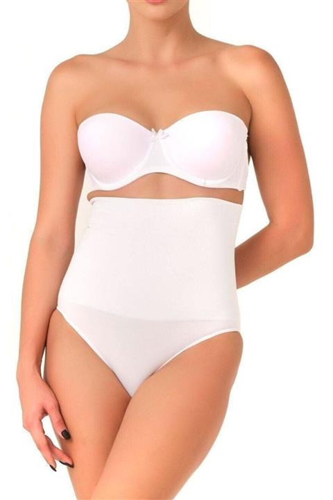 by HW Kadın Beyaz Dikişsiz Double Yüksek Bel Alttan Çıtçıtlı Slip Korse