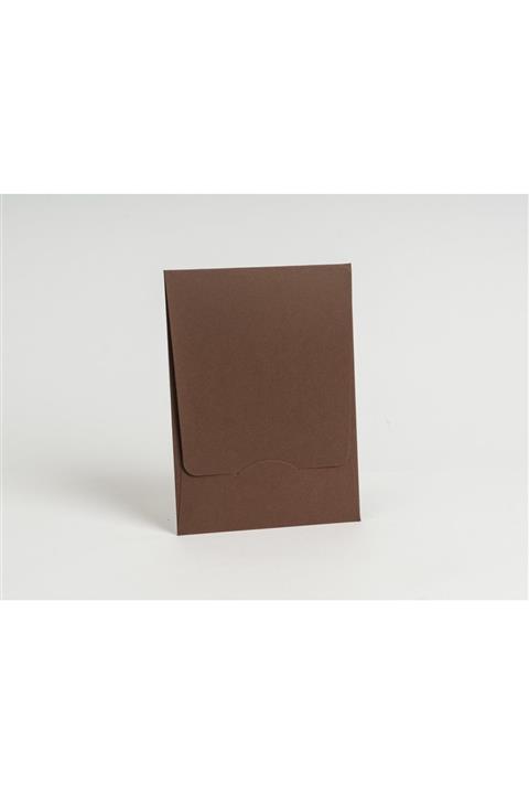 ARTİMED Kahverengi Dikey Uzun Kapaklı Davetiye Zarfı 100 Adet 14×20 Cm