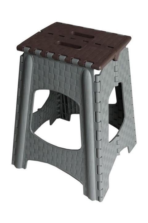 Omnipazar Gri Katlanır Taşınabilir Plastik Tabure