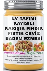 SPANA Ev Yapımı Kayısılı Karışık Fındık Fıstık Ceviz Badem Ezmesi 330gr