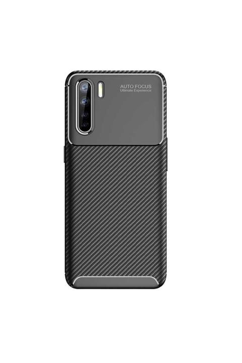 OPPO Reno 3 Kılıf Karbon Fiber Tasarımlı Dayanıklı Negro Model