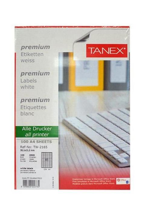 Tanex Tw-2165 Lazer Etiket A4 100 Lü