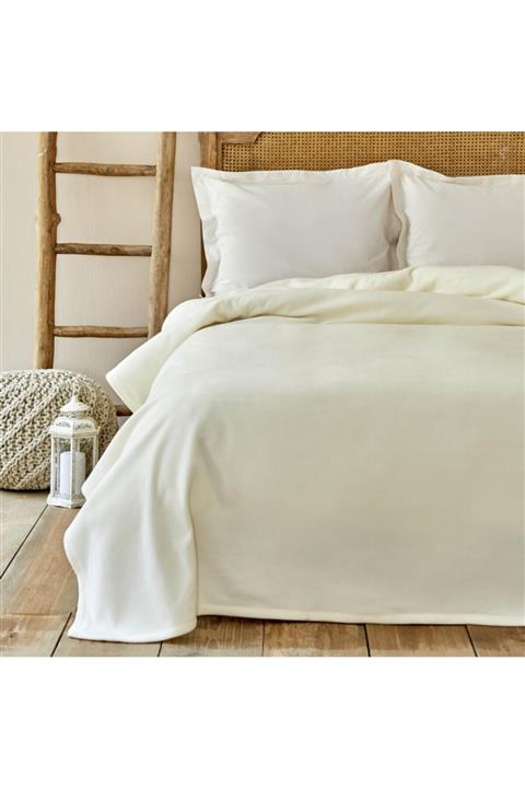 Karaca Home Puffy Ekru Çift Kişilik Polar Battaniye