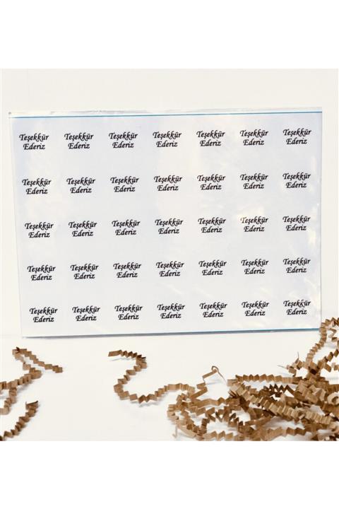 Protec Matbaa Teşekkür Ederiz Şeffaf 3 Cm Sticker 35 Ad