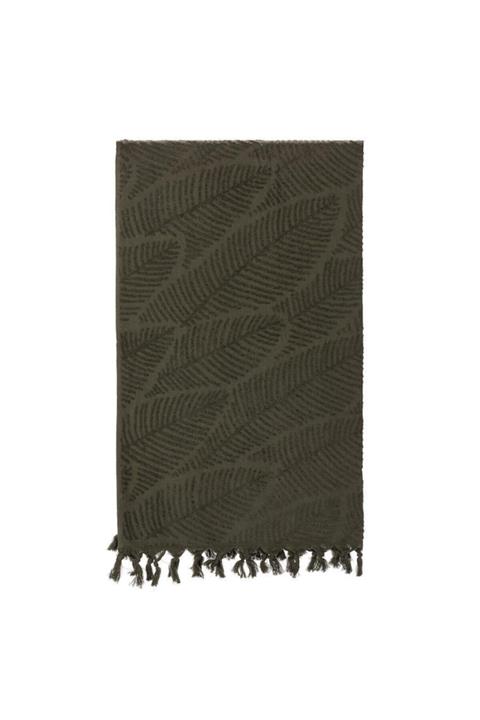 rosa bianca Siyah Yaprak Jakarlı Pamuk Plaj Havlusu