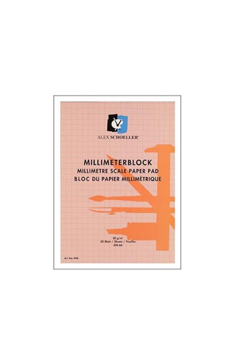 Alex Milimetrik Blok 80gr. A4 20 Yaprak Kırmızı