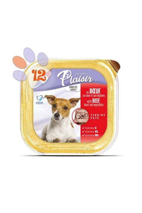 Plaisir Pate Sığır Etli 150gr Yaş Köpek Maması 12adet