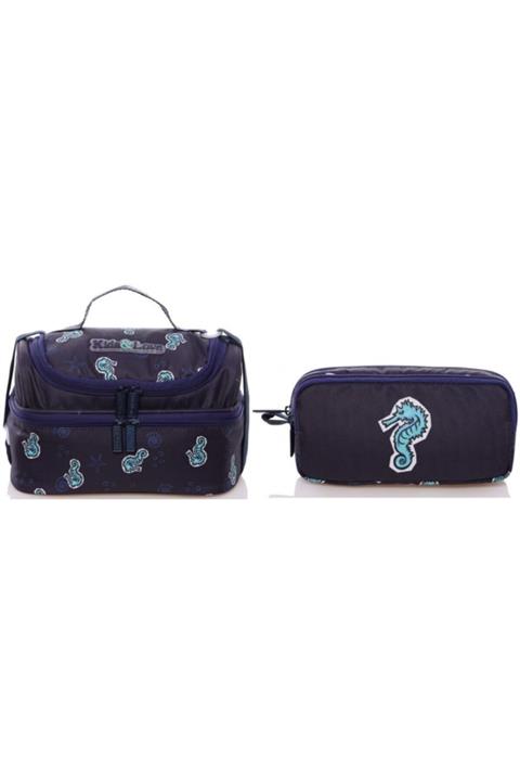 KAUKKO Kids&love Siyah Denizatı Erkek Çocuk Beslenme Ve Kalem Çantası Seti