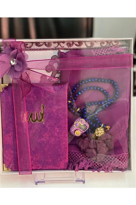 çeyizlik setim Mürdüm Dini Seccade Seti