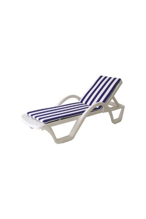 SCRATCH ANET Mavi Çizgili Su Geçirmez Şezlong Minderi