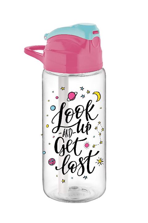 Renga 500 Cc Fuşya Renk Desenli Pipetli Matara