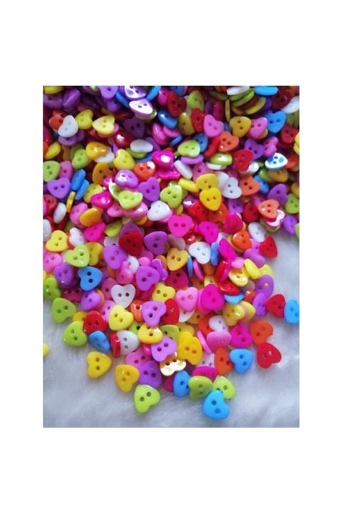 Lotushobievi Kalp Karışık Renkli Düğme 12 Mm