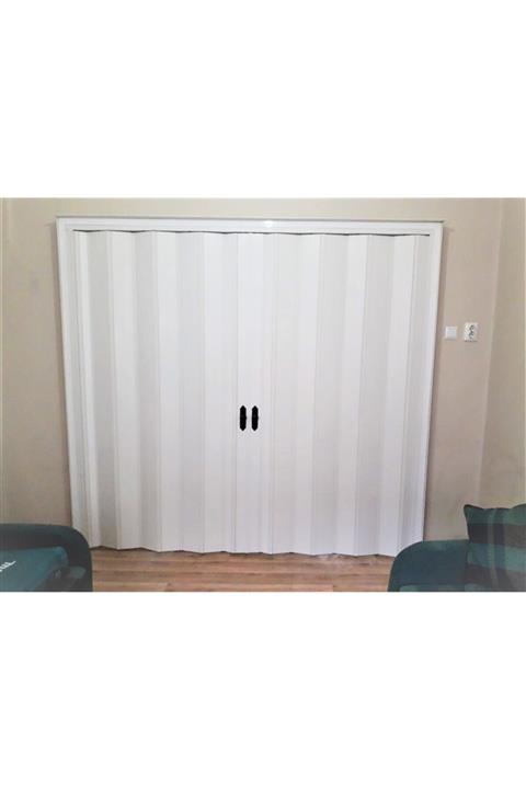 FARAN DEKORASYON Çift Açılım Beyaz Camsız Akordiyon Kapı 320*235