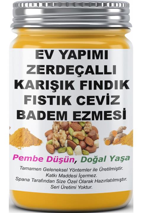 SPANA Zerdeçallı Karışık Fındık Fıstık Ceviz Badem Ezmesi Ev Yapımı Katkısız 330gr