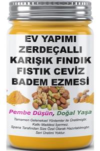 SPANA Zerdeçallı Karışık Fındık Fıstık Ceviz Badem Ezmesi Ev Yapımı Katkısız 330gr