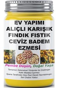 SPANA Alıçlı Karışık Fındık Fıstık Ceviz Badem Ezmesi Ev Yapımı Katkısız 330gr