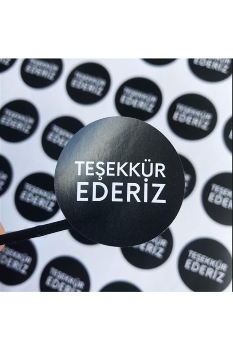 etikettcim Kuşe Sticker 5x5cm 50 Adet  Teşekkür Ederiz