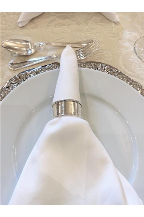 moz dekorasyon Gümüş Halka Peçetelik  4'lü