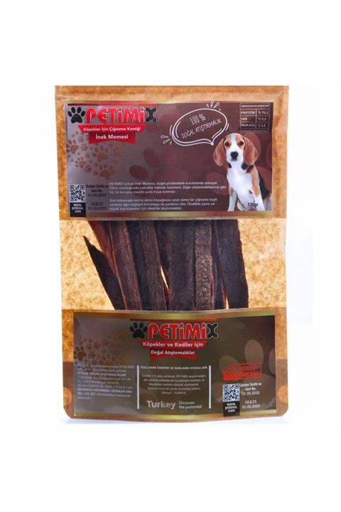 Petimix Inek Memesi Çubukları 130g Çiğneme Kemikleri Köpek Ödülü