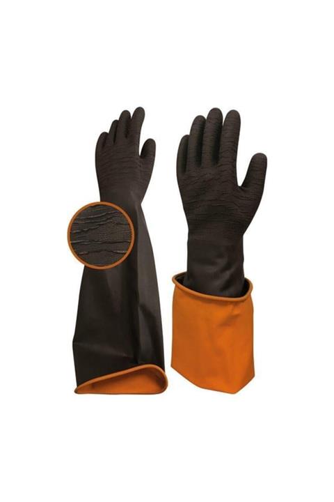 Beybi H2 60ext Korun Tırtıklı Uzun Siyah Eldiven No:11 (5 Adet)