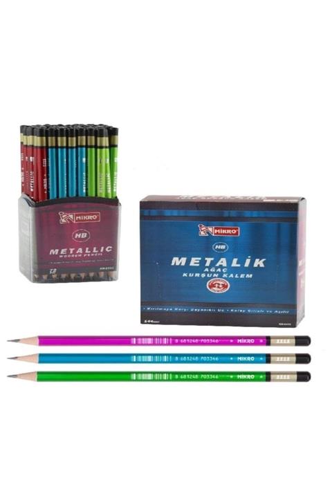 Mikro 12'li Metalik Ağaç Kurşun Kalem