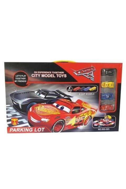 ulus oyuncak Cars Şimşek Mcqueen Otopark Seti 4 Araçlı