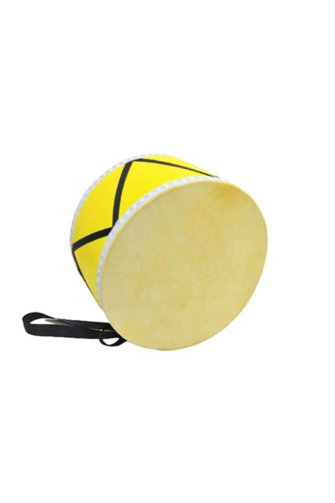 İMECE Çocuk Davulu Sarı Renk Hayvan Derili 28-30 Cm Tokmak+çubuk
